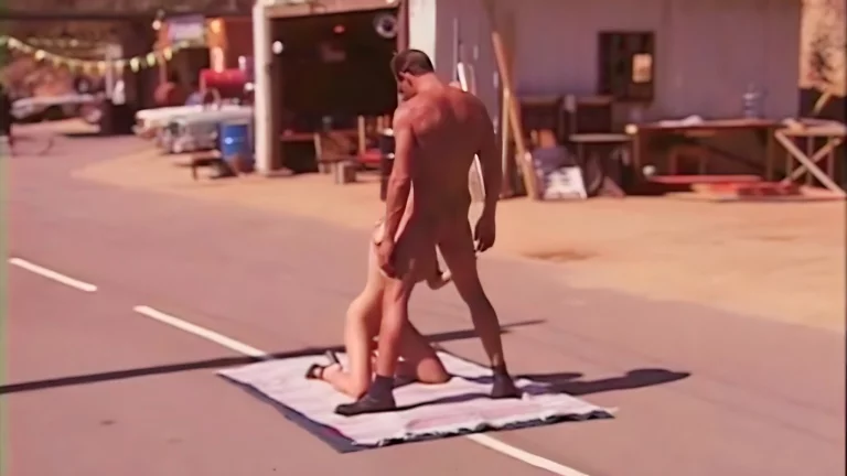Public Threesome With Sexy Brunette Slut